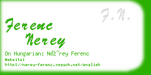 ferenc nerey business card